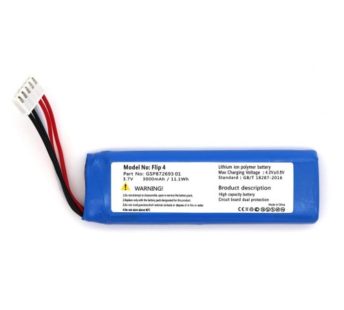 Sertec JBL Flip 4 uyumlu 3.7v 3000 mah Soketli Batarya