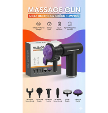 Sıcak Ve Soğuk Terapili Masaj Tabancası - Şarjlı Isıtmalı Masaj Cihazı - Sporcu Masaj Aleti