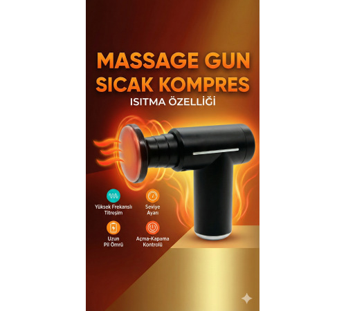 Sıcak Ve Soğuk Terapili Masaj Tabancası - Şarjlı Isıtmalı Masaj Cihazı - Sporcu Masaj Aleti