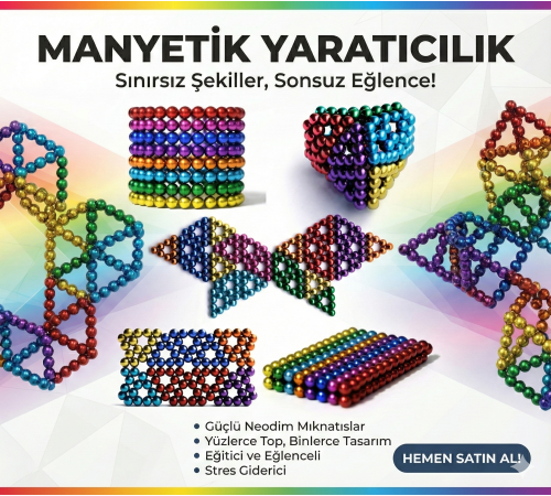 Sihirli Manyetik Toplar Dyum Mıknatıs Küp Bilye 216 Adet Cube Küp Dymium