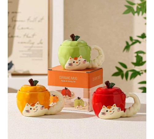 Şımarık Kedi Tasarımlı Seramik Kupa