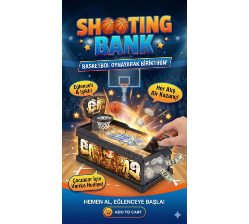 Şımartan Eğlenceli Basket Atmalı Basketbol Kumbara