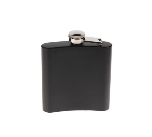 Siyah 6 oz Çelik Cep İçki Kanyak Matarası