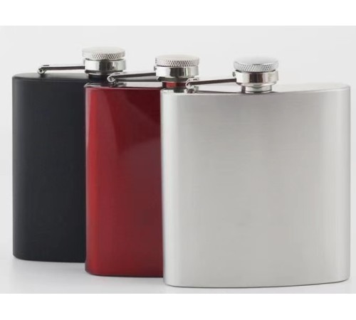 Siyah 6 oz Çelik Cep İçki Kanyak Matarası