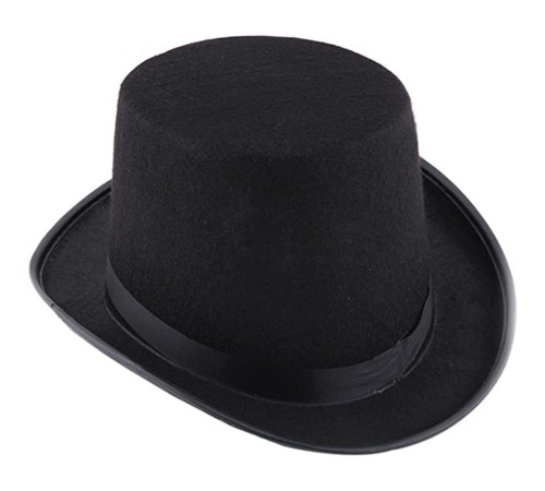 Siyah Keçe Sihirbaz Fötr Şapka 12 cm