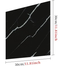 SİYAH MERMER DESENLİ ALÜMİNYUM PLASTİK DUVAR STİCKER (30*30)