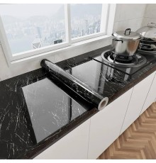 Siyah Mermer Desenli Yapışkanlı Tezgah Folyosu (3 mt.x 60 cm)