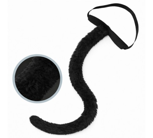 Siyah Peluş Kuyruk Şekil Verilebilir 70 cm