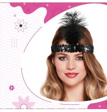 Siyah Renk Çarliston Başlık 90 lı Yıllar 80 li Yıllar Tüylü Saç Bandı