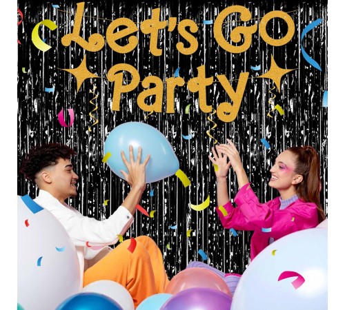 Siyah Renk Ekstra Metalize Parlak Saçaklı Arka Fon Perde İthal A Kalite 1x2 Metre