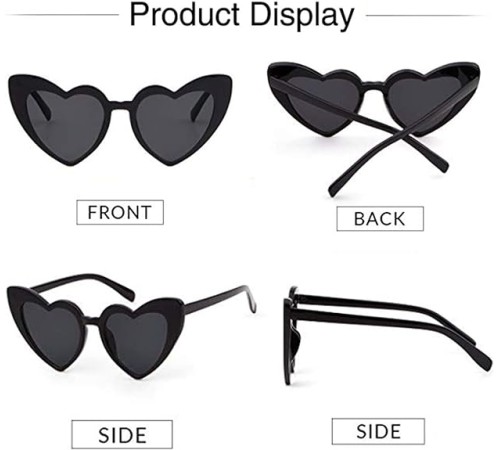 Siyah Renk Kalp Şekilli Parti Gözlüğü 15x5 cm