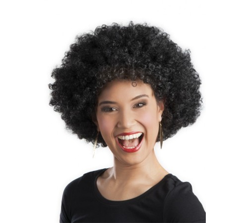 Siyah Renk Kıvırcık Afro Bonus Peruk Parti Peruğu