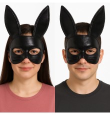 Siyah Renk Kumaş Malzemeden İmal Eva Tavşan Maskesi 19x15 cm