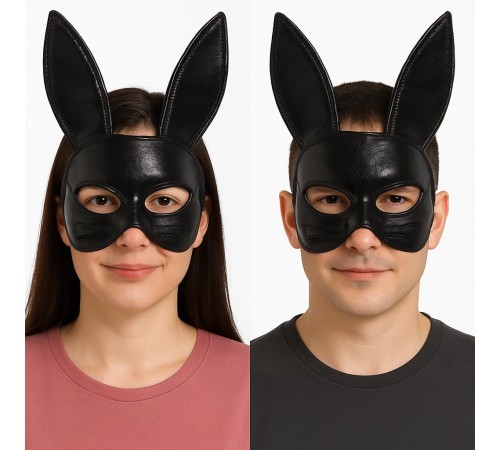 Siyah Renk Kumaş Malzemeden İmal Eva Tavşan Maskesi 19x15 cm