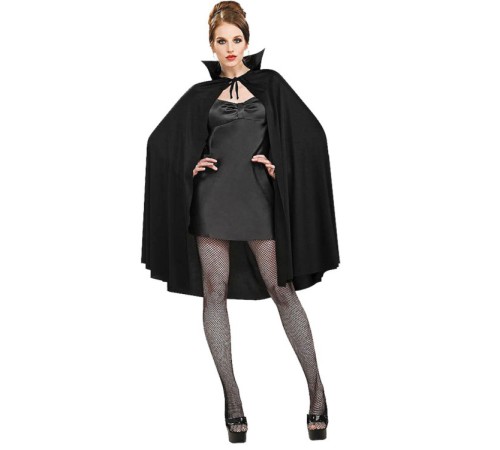 Siyah Renk Yakalı Halloween Pelerini 90 cm