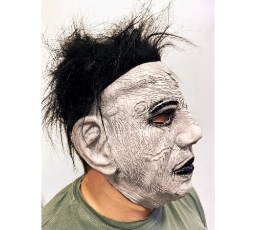 Siyah Saçlı Michael Myers Lateks Yüze Tam Yapışan Et Maske Korku Maskesi