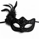 Siyah Tüylü Balo Maskesi Kadın Parti Aksesuarı