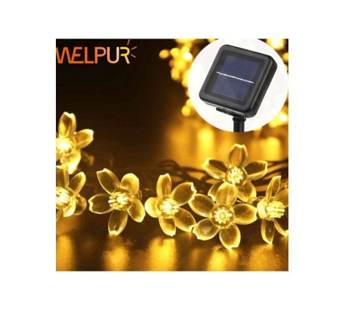 Solar 30 Ledli Çiçekli Günışığı Bahçe Aydınlatma Dekorasyon Güneş Enerjili