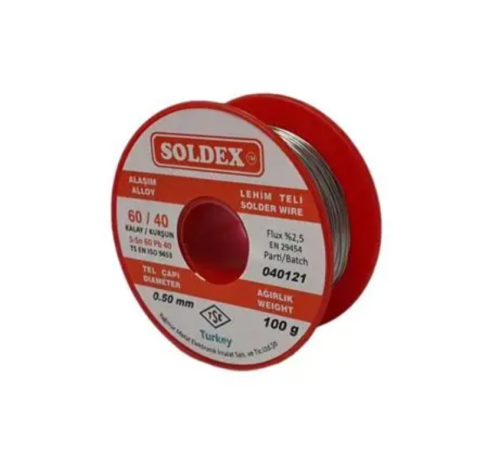 Soldex 60/40 Lehim Teli 100 gr 0,50 mm (Sn:60 / Pb:40)