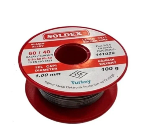 Soldex 60/40 Lehim Teli 100 gr 1,00 mm (Sn:60 / Pb:40)