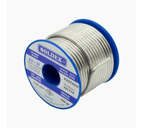 Soldex 63-37 Pastasız Vitray Lehim Teli 3000 Gr 3 mm