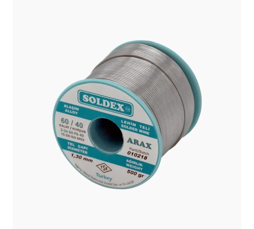 Soldex Arax 60-40 Lehim Teli 500 Gr 1.3 mm - Sn:60 / Pb:40