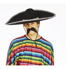 Sombrero Meksika Şapkası Mariachi Gümüş Şeritli Yetişkin Boy