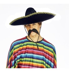 Sombrero Meksika Şapkası Mariachi Altın Şeritli Yetişkin Boy