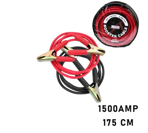 1500 AMPER KAMYON İÇİN AKÜ TAKVİYE KABLOSU 175CM - PENCERELİ BEZ ÇANTALI