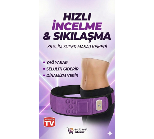 Super Slim 5 motorlu Titreşimli Masaj Kemeri Göbek Eritme Aleti