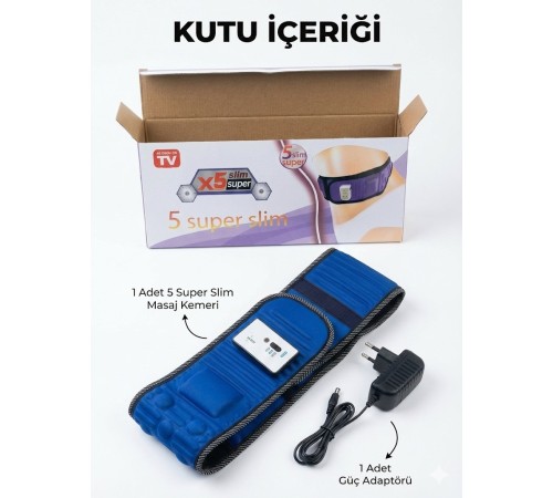 Super Slim 5 motorlu Titreşimli Masaj Kemeri Göbek Eritme Aleti