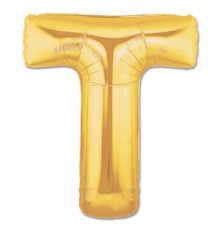 T Harf Folyo Balon Altın Renk  40 inç