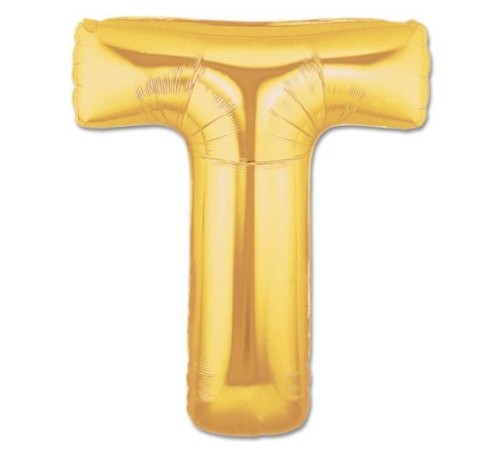 T Harf Folyo Balon Altın Renk  40 inç