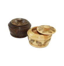 Şekerlik AYAKSIZ DESENLİ CNC İŞLEMELİ AHŞAP ŞEKERLİK KAPAKLI