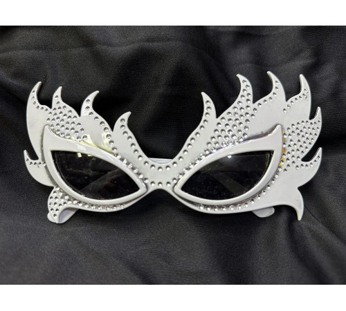 Taşlı Göz Kamaştıran Gecenin Yıldızı Beyaz Parti Alev Gözlük