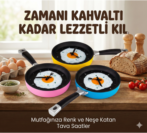 Tava Konseptli Duvar Saati