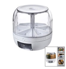 360° DÖNEBİLEN GIDA ORGANİZERİ 6 BÖLMELİ - 6KG. OTOMATİK DÜĞME MUSLUK