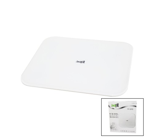 GİZLİ EKRAN -SOFT BEYAZ CAM ZEMİN DİJİTAL BASKÜL TERAZİ 180KG SENSÖR -LED EKRAN -ODA℃ TF-1070