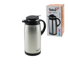 TERMOS TEBA 1.3LT ÇELİK TERMOS İÇ KISMI CAM 12 SAAT SICAK 24 SAAT SOĞUK ÇİFT CONTALI KAPAK