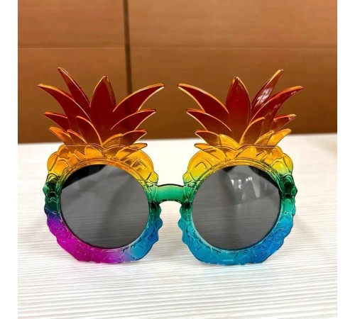 Tropikal Ananas Tasarımlı Renkli Hawaii Parti Gözlüğü