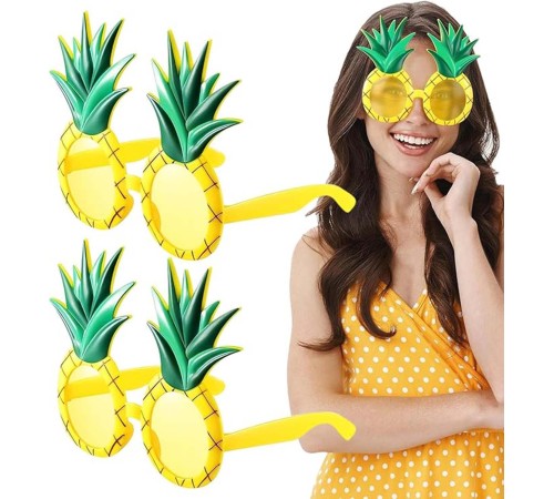 Tropikal Hawaii Ananas Şekilli Parti Gözlüğü 9.5 x 14 cm
