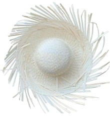 Tropikal Parti Beyaz Hasır Hawaii Şapkası 13x36 cm