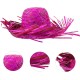 Tropikal Parti Pembe Fuşya Hasır Hawaii Şapkası 13x36 cm