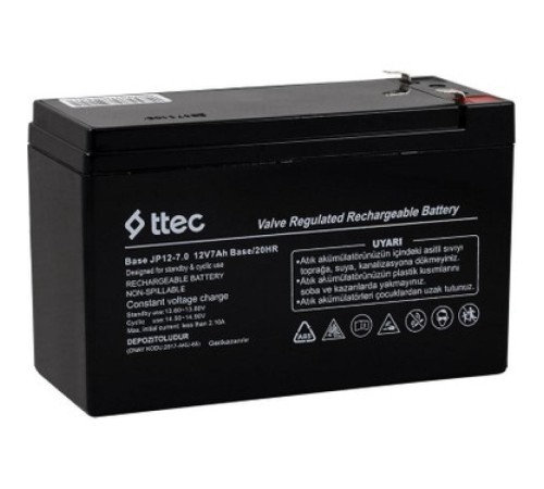TTEC 12V 7 AH Base Kuru Bakımsız Akü