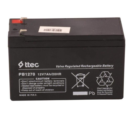 TTEC 12V 7 AH Kuru Bakımsız Akü