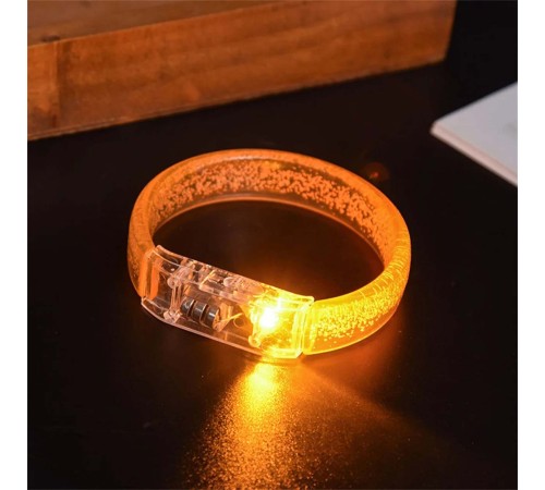Turuncu Led Işıklı Baskı Yapılabilen Pilli Bileklik Bilezik 1,5 cm Genişlik