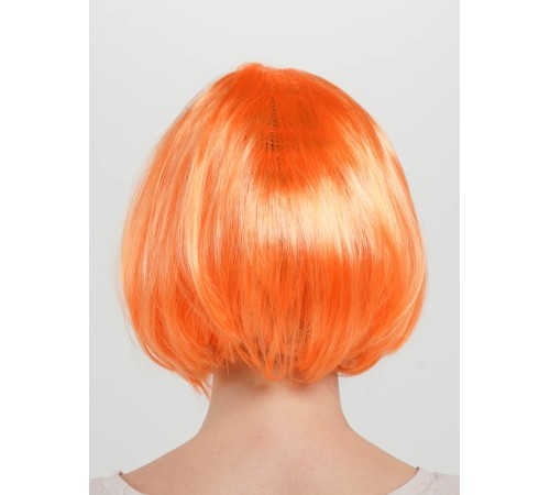 Turuncu Renk Küt Parti Peruğu Kısa Takma Saç