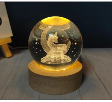 Unicorn Tasarımlı Işıklı Cam Küre Kod 54