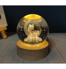Unicorn Tasarımlı Işıklı Cam Küre Kod 54