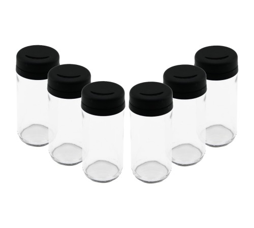 6 PARÇA CAM BAHARATLIK TUZLUK PLASTİK KAPAK 225 ML